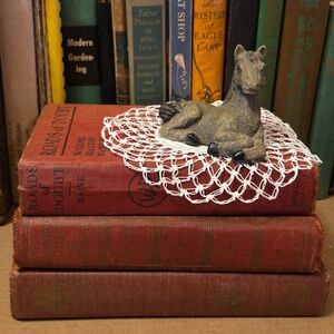 Vintage Red Books Stack